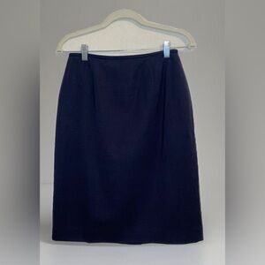 90s Investment Navy Blue New Wool Career A-Line Skirt Size 6 WoolMark